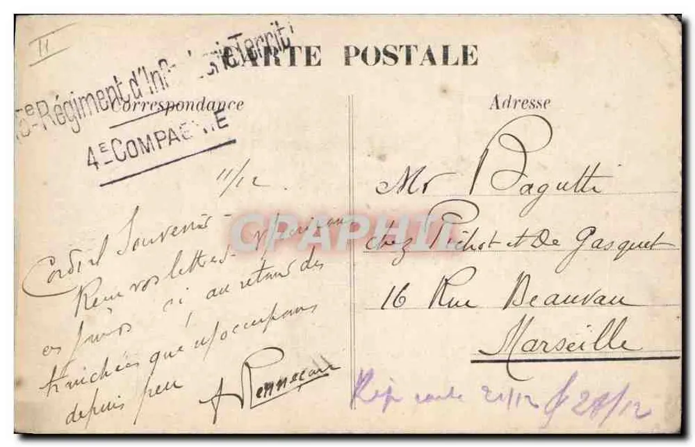 Scène de campagne — soldats près d'un abri en bois — éditeur ÉCHO DE PARIS - Verso