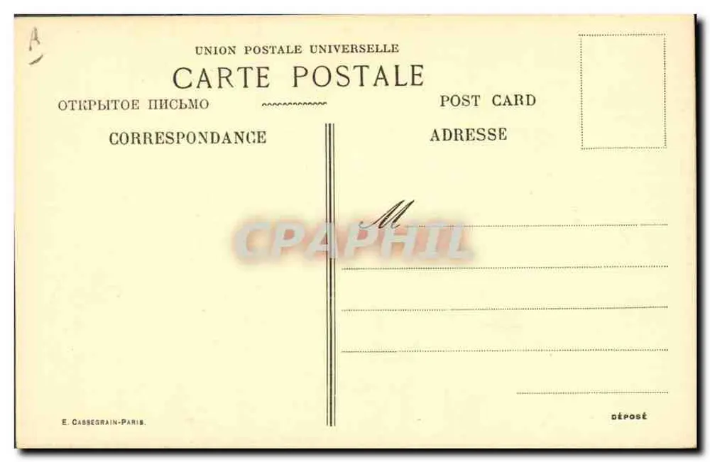Das Kleid des Kriegsgefangenen — Zeichnung eines schreibenden Mannes — Verlag E. Cabbe Grain, Paris - Rückseite