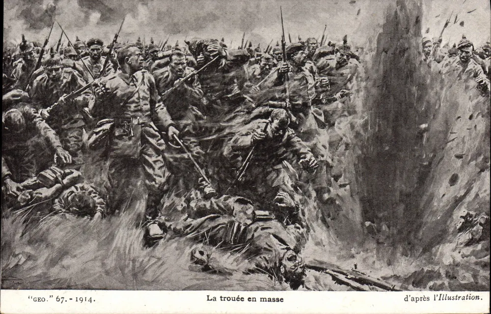 Der Durchbruch in Kraft — Schlachtenszene 1914 — Nach 'L'Illustration', herausgegeben von 'GEO.' Nr. 67 - Vorderseite