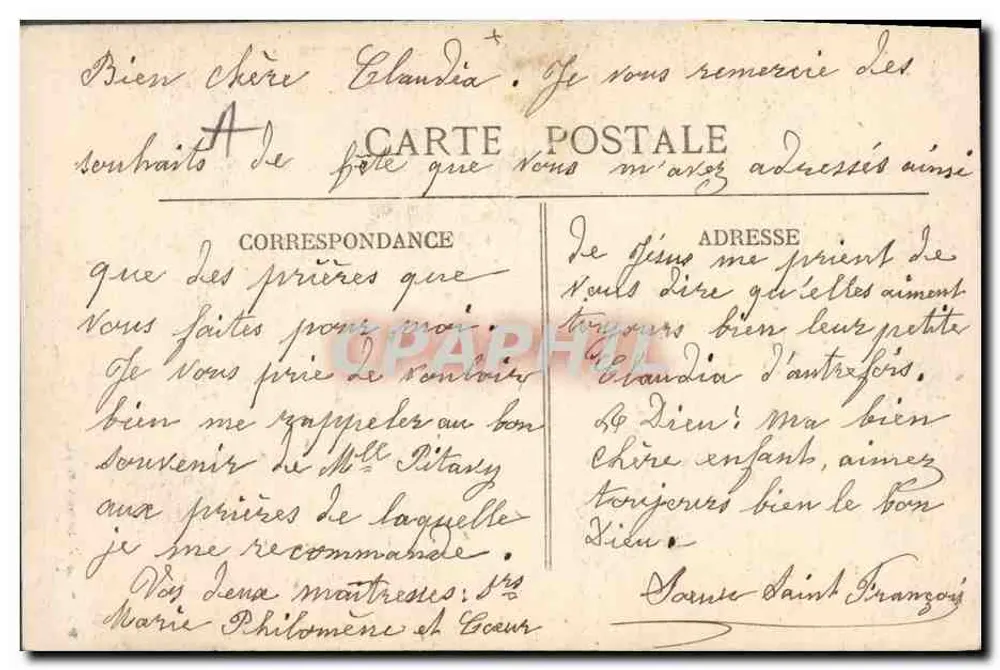 Cruz e bandeiras do Sagrado Coração — JANE PARRAUD — n° 123 - Verso