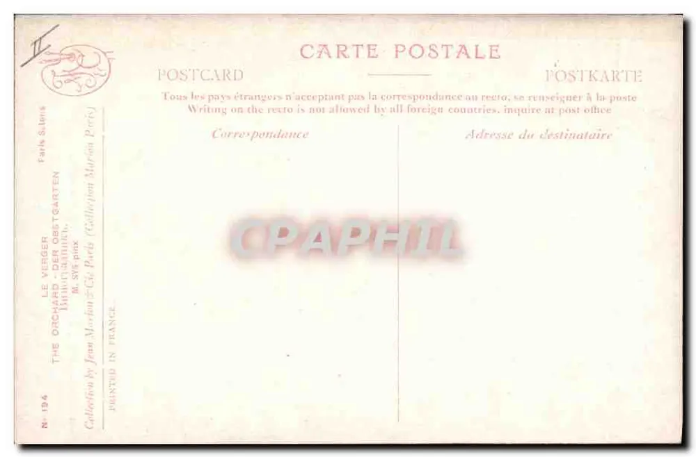 Mulher sentada em um parque — pintura a óleo — Coleção Jean Marcon & Cie, Paris, N° 194 - Verso