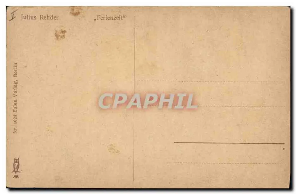 Famille en jardin — scène de repos — Julius Rehder, Berlin, n° 1024 - Verso
