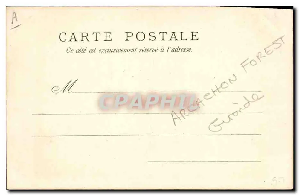 A Floresta de Arcachon — Uma cabana de resina — Coleção Fauré, Armênios, N° 3 - Verso