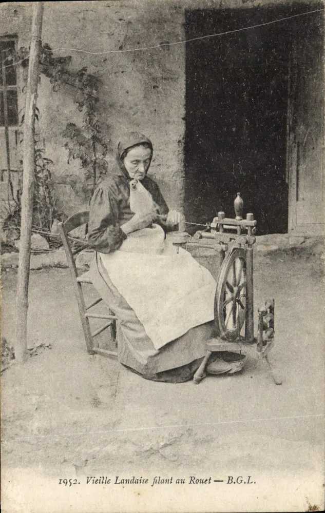Vieille Landaise filant au Rouet — B.G.L. - Vorderseite