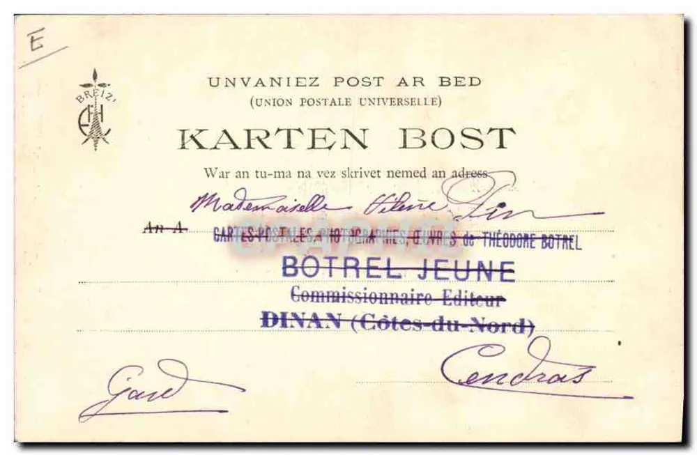 Botrel zu Hause — Gemälde von Herrn Paul de Frick (Salon von 1902) — Verlag Théodore Botrel - Rückseite