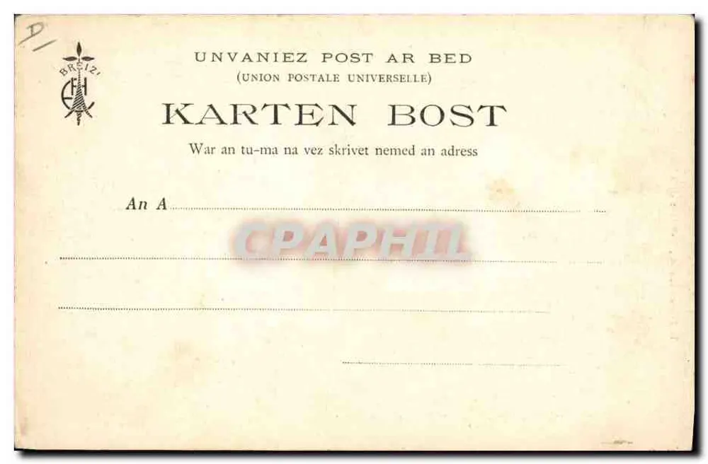 M. et Mme Botrel à bord de la "Bretagne" — (28 Mars 1903) — Éditeur : E. Hamonic, St-Brieuc - Verso