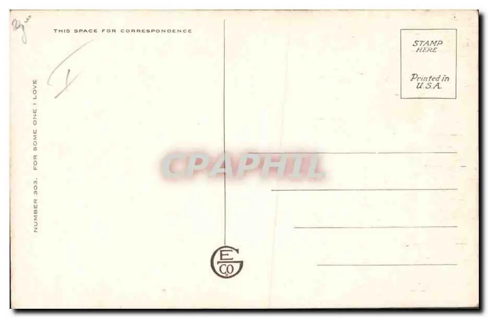 Niña con flores — Editor Edward G. Gross Co., N.Y. — N° 303 - Reverso