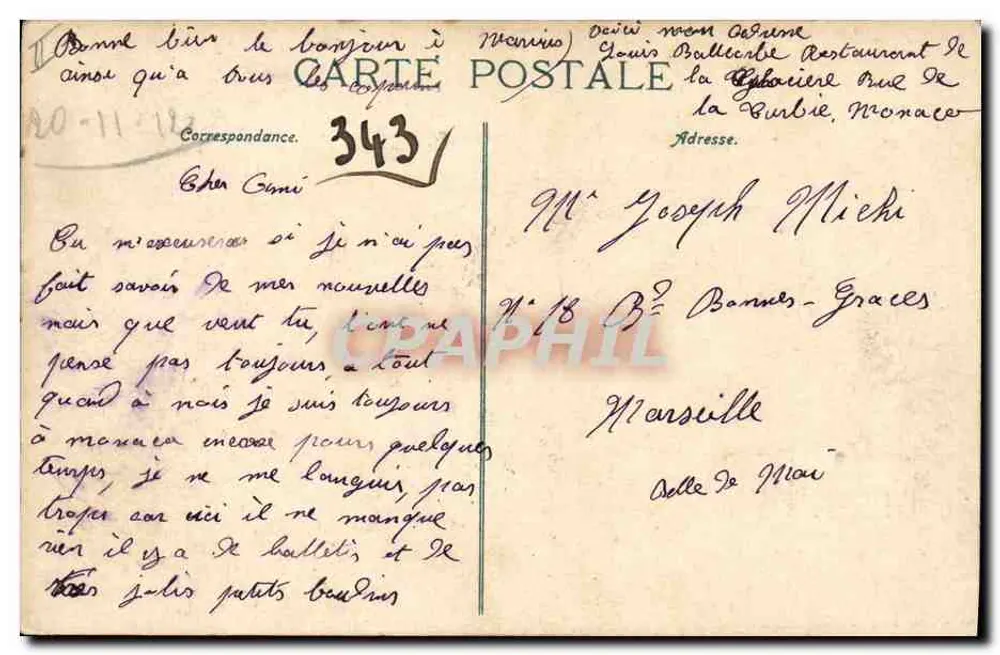 Casino de Monte Carlo — Salle Touzel — ND Phel - Rückseite