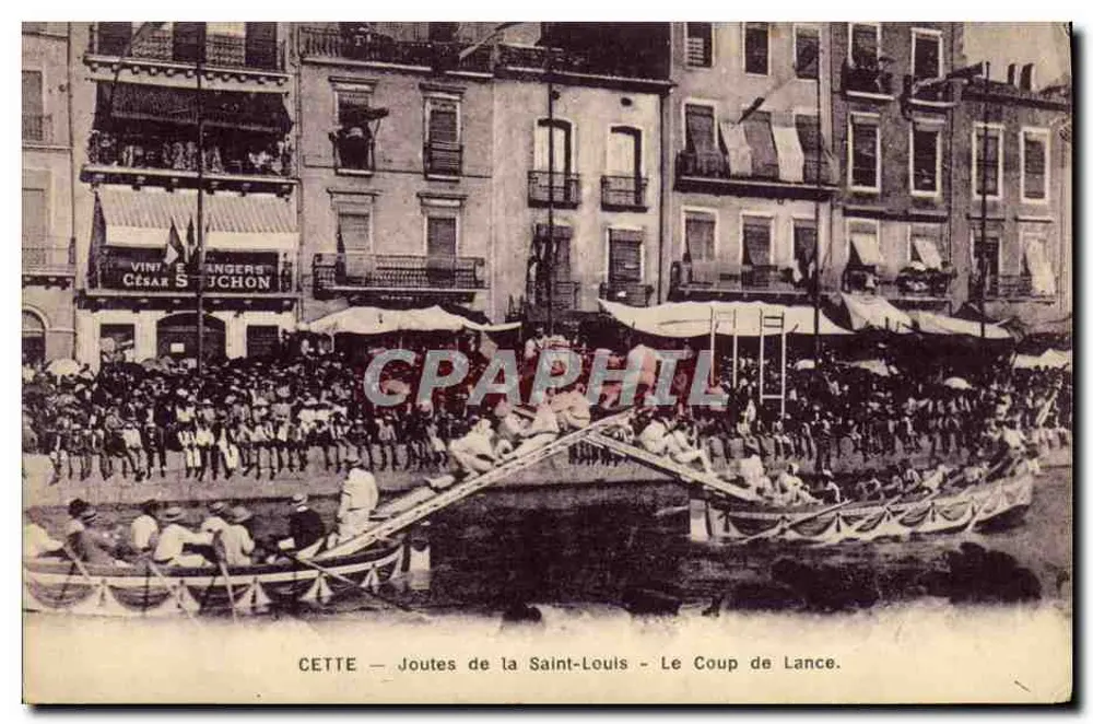 CETTE — Joutes de la Saint-Louis — Le Coup de Lance. - Recto