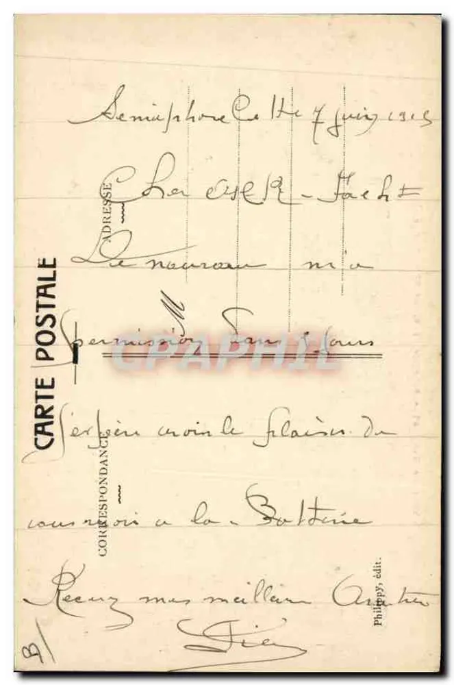 CETTE — Joutes de la Saint-Louis — Le Coup de Lance. - Verso