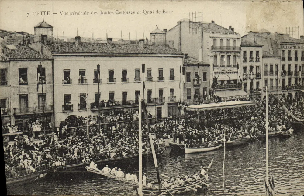 CETTE — Allgemeiner Blick auf die Cettoise-Jousts und den Quai de Bosc — Verleger nicht sichtbar - Vorderseite