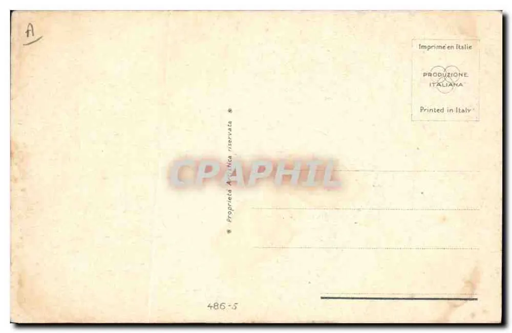 Junges Paar umgeben von Blättern — Illustration unterschrieben von 'Gmoresjter' — italienischer Verlag, Serie 486-5 - Rückseite