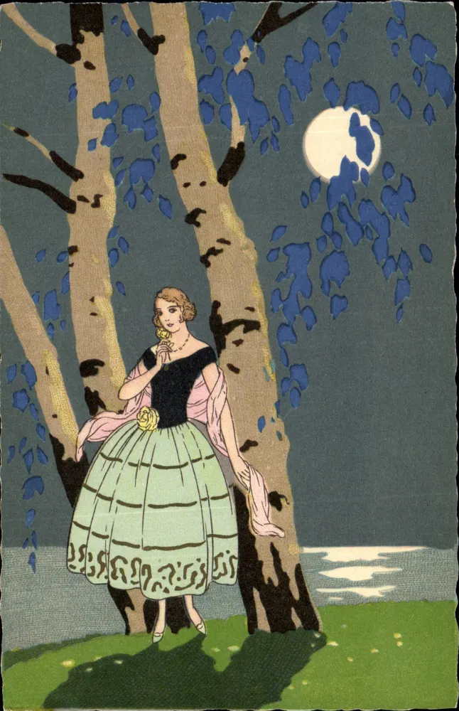 Frau in einem Birkenhain unter dem Mond — Illustration — 'ULTRA' n°2196 - Vorderseite