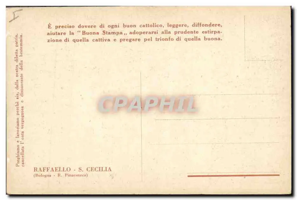 S. Cecília — S. Cecília — Raffaello — Bolonha, Pinacoteca - Verso