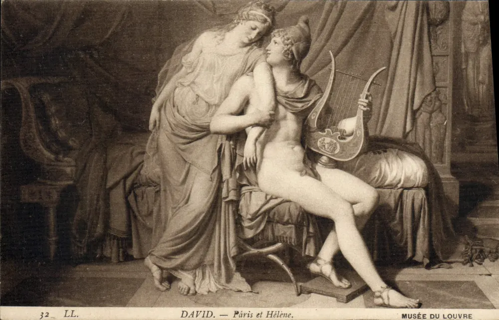 Parijs en Helena — beeldhouwwerk van David — Louvre Museum - Voorkant