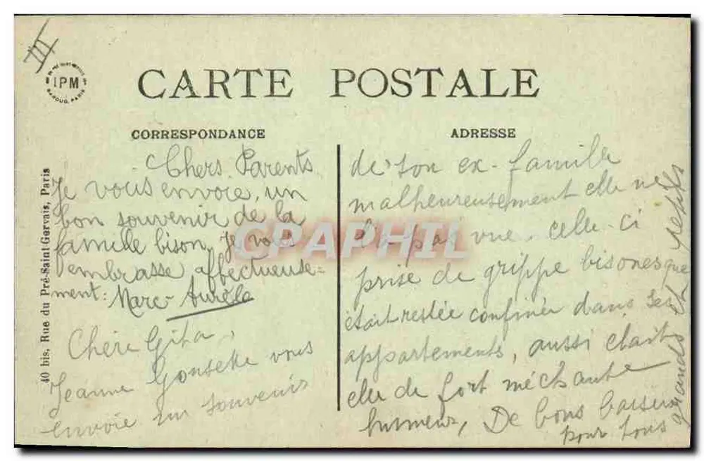 PARIS – Jardin des Plantes – AMERIKANISCHE BISON – Verlag Guguenot, Nr. 228 - Rückseite