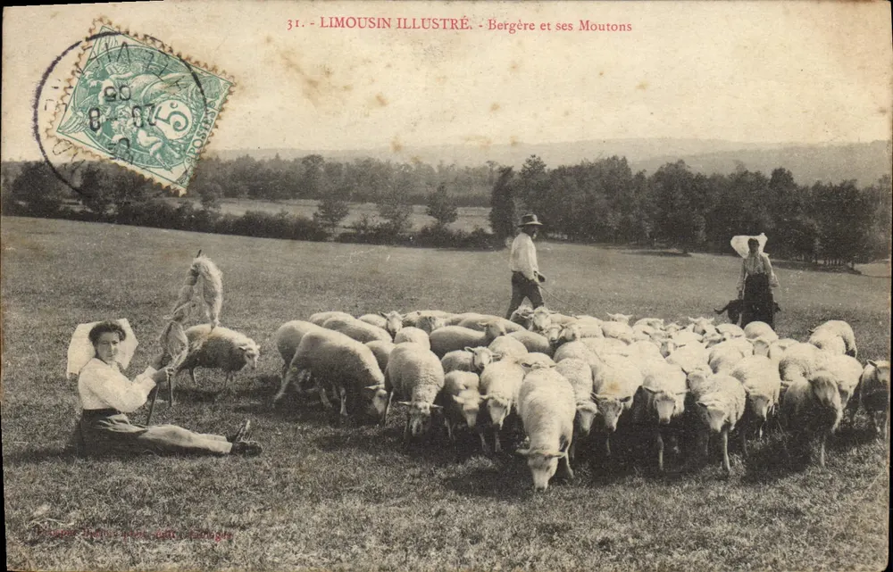 Limousin Illustré — Bergers en haar lammetjes — Uitgever: Limousin Illustré, n°31 - Voorkant