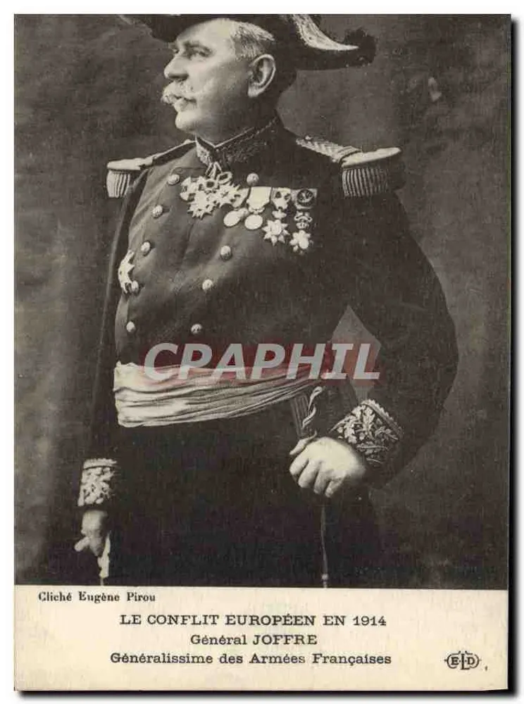 Geral Joffre — O conflito europeu em 1914 — Cliché Eugène Pirou - Frente