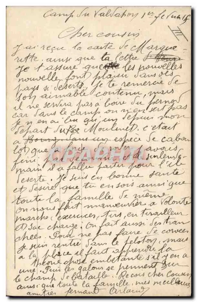 Geral Joffre — Para a Vitória! — 1914 - Verso