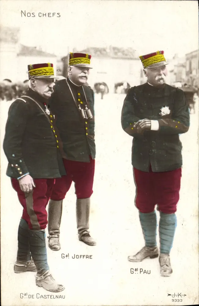 Unsere Generäle — General de Castelnau, General Joffre, General Pau — J.K. 9333 - Vorderseite