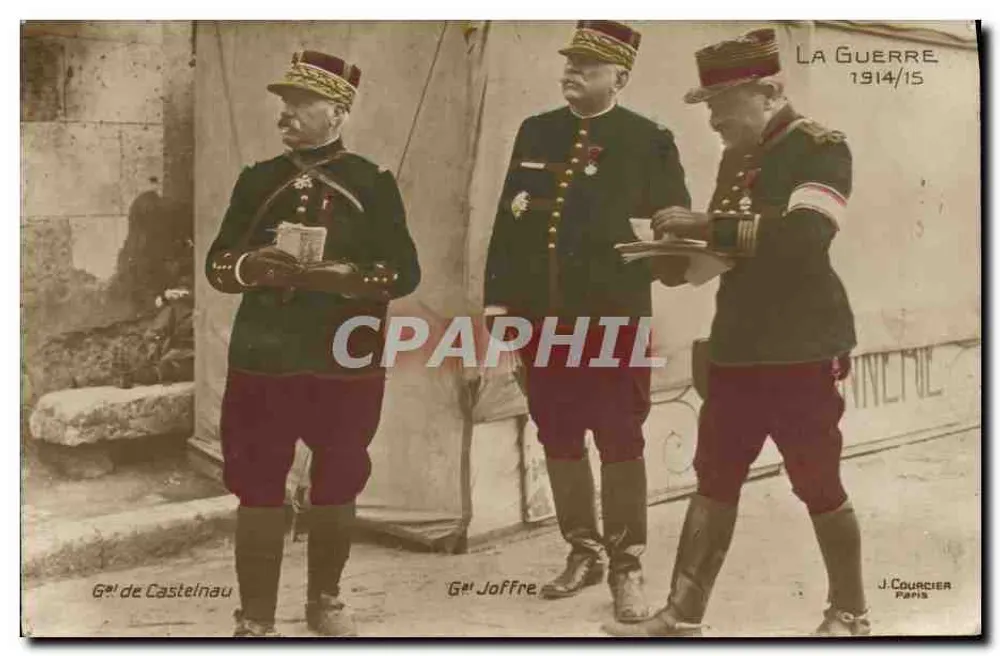 Geral de Castelnau, Geral Joffre, Geral de Castelnau — A Guerra 1914/15 — J. Courcier Paris - Frente