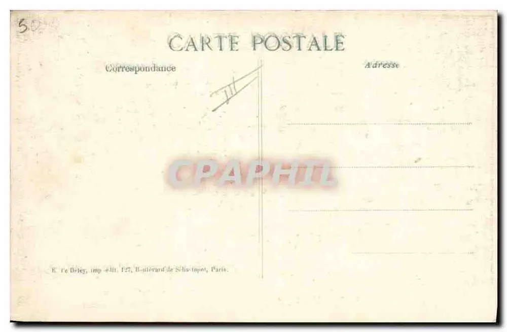 O General JOFFRE dando instruções — Editor E. Deleg, n° 50 - Verso