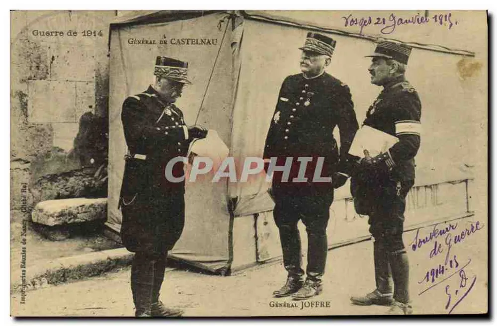 Geral Castelnau, Geral Joffre, Geral Joffre — Guerra de 1914 — Impressora Rannée de Nîmes - Frente