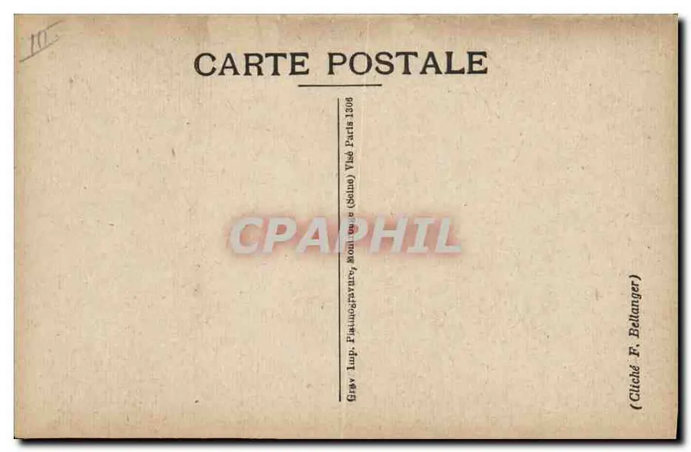 Maréchal Joffre — retrato em uniforme com pena — gravado por F. Bellanger - Verso