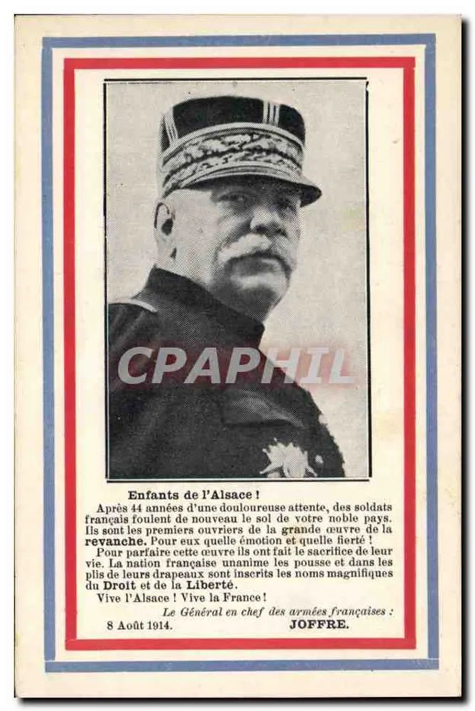 General Joffre — Hommage an Elsaß — Verlag unbekannt, Seriennummer nicht sichtbar - Vorderseite