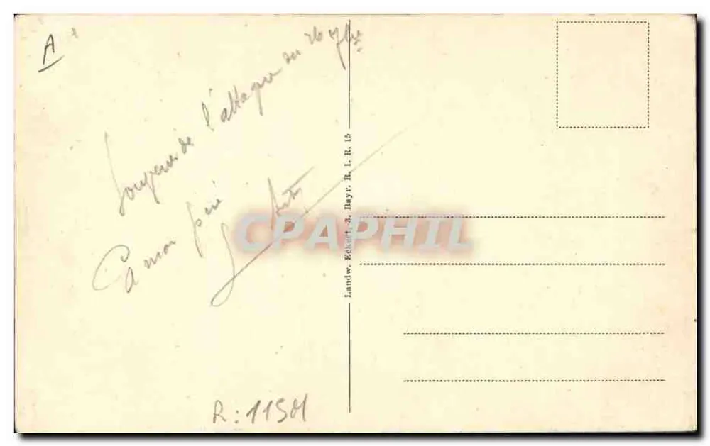 Soldado alemão — caricatura — Schützengrabenhand, Rüchen-H.D. - Verso