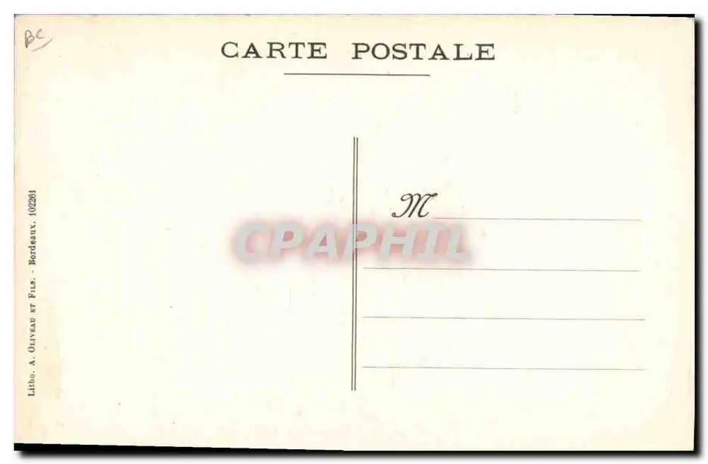 Zensur — militärische Karikatur — Cazaux-City, II — Verlag A. Oliveau, Bordeaux - Rückseite