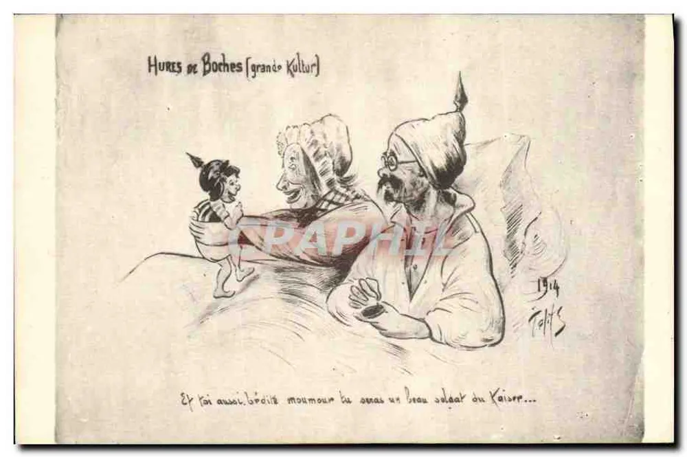 Hures de Boches (grando Kultur) — caricatura satírica — Tols, 1914 - Frente