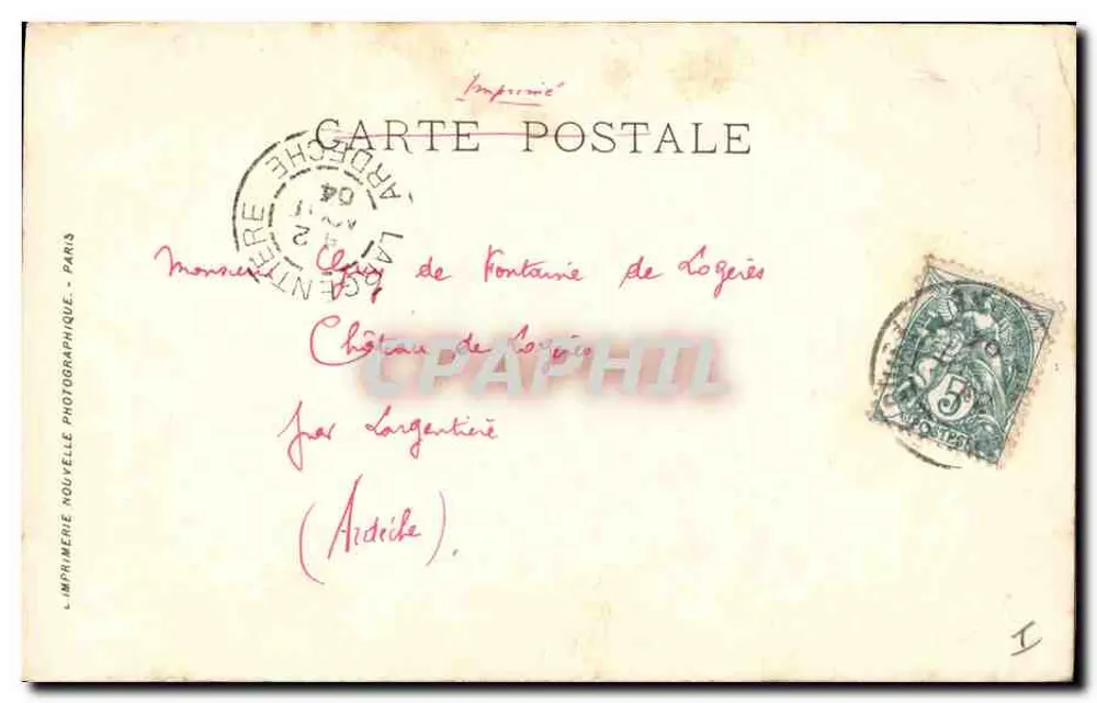चेक — अरबी — सलॉन 1904 — एलएल. — हेनी - पीछे