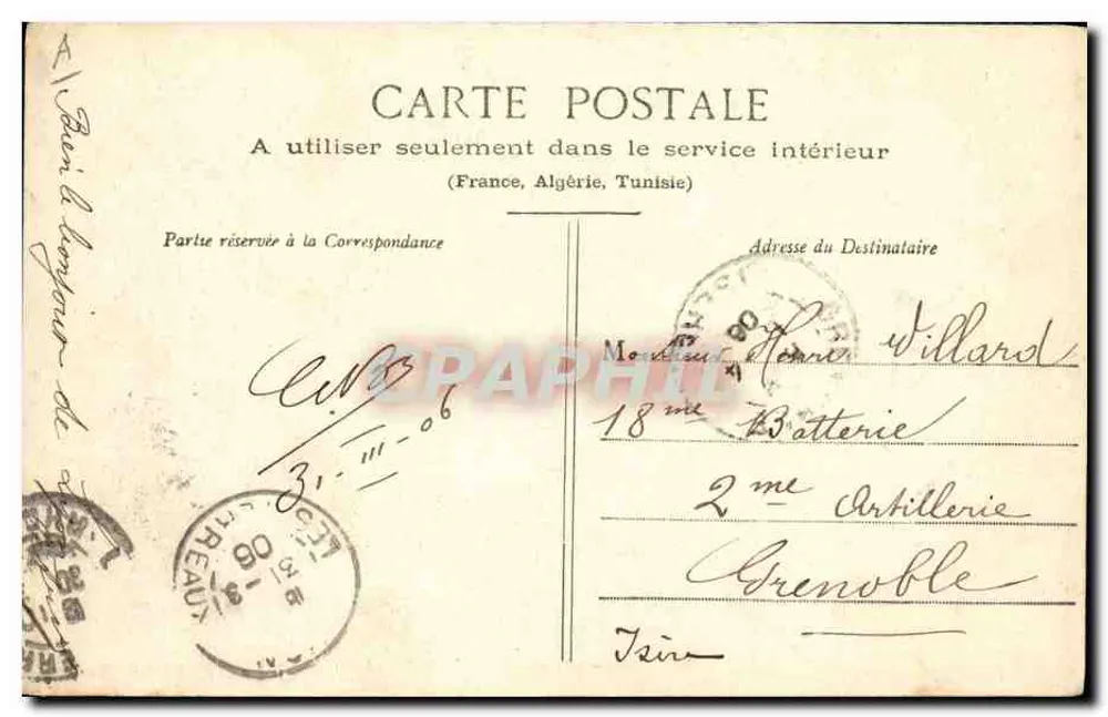 Herr und Frau Botrel — Mittagsschlaf an der Kapelle von Port-Blanc — Foto von M. le Comte Alain de la Tour, Sammlung E.H. n°215 - Rückseite