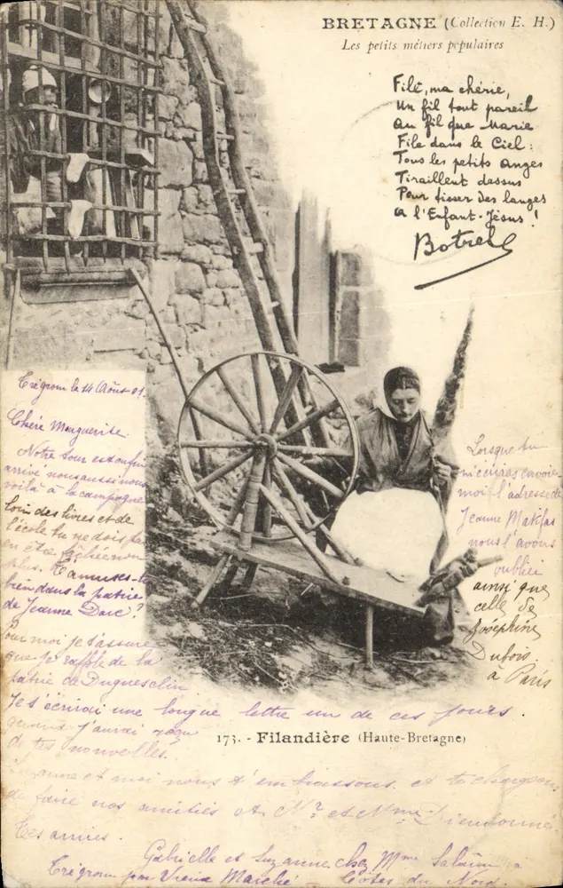 Filandière (Haute-Bretagne) — Die populären kleinen Handwerke — Sammlung E. H., Nr. 173 - Vorderseite