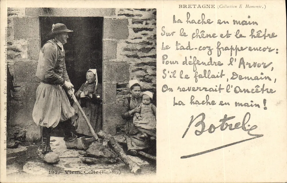 Vieux Celle (Finistère) — Cena de vida bretona — Ed. S.B. (Edições de cartas postais bretonas) - Frente