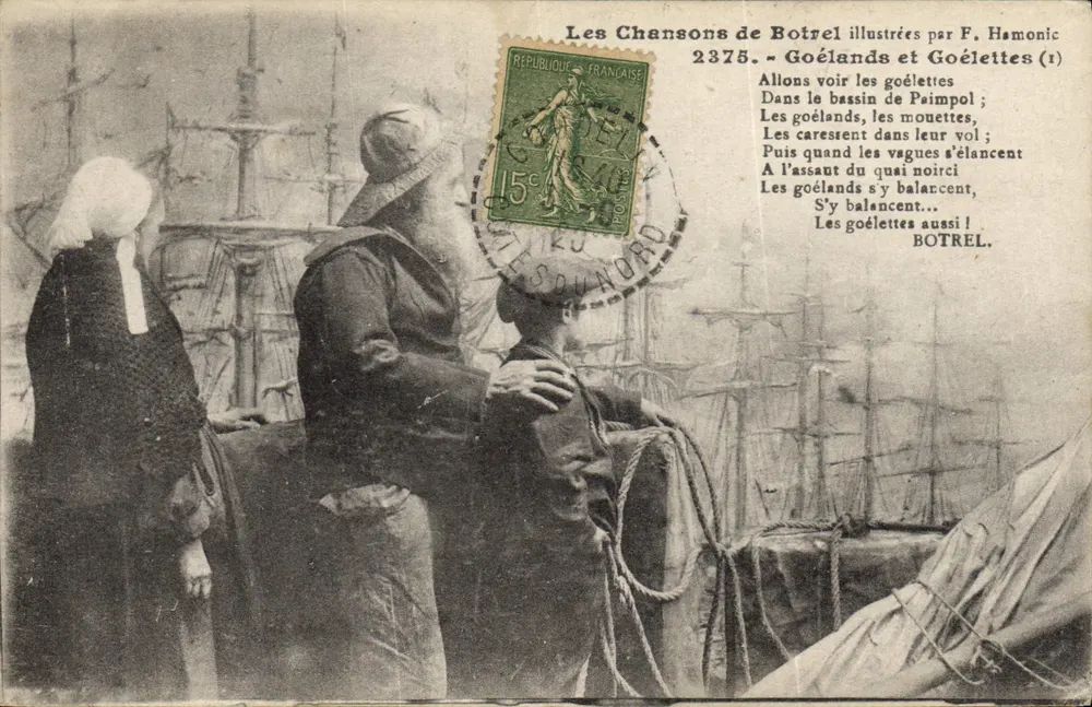 Goélettes em Paimpol — As Canções de Botrel ilustradas por F. Hamonic — n°2375 - Frente
