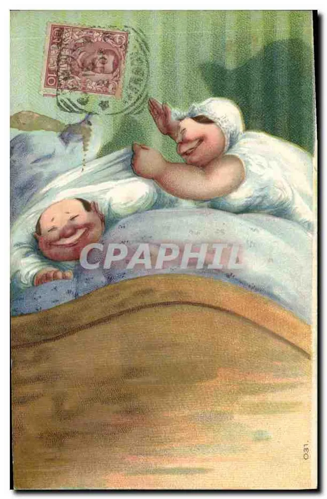 Neugeborenes und Amme — humoristische Illustration — unbekannter Verlag, n° 031 - Vorderseite