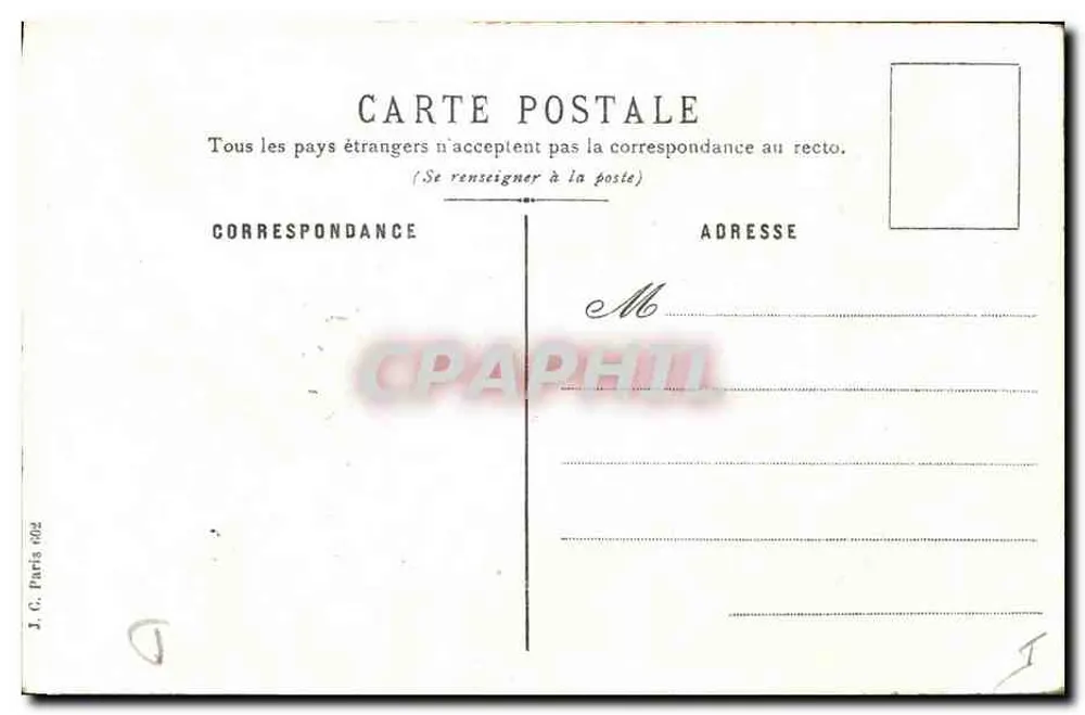 Pensje — Dobra i szczęśliwa uroczystość — J. C. Paris 002 - Rewers