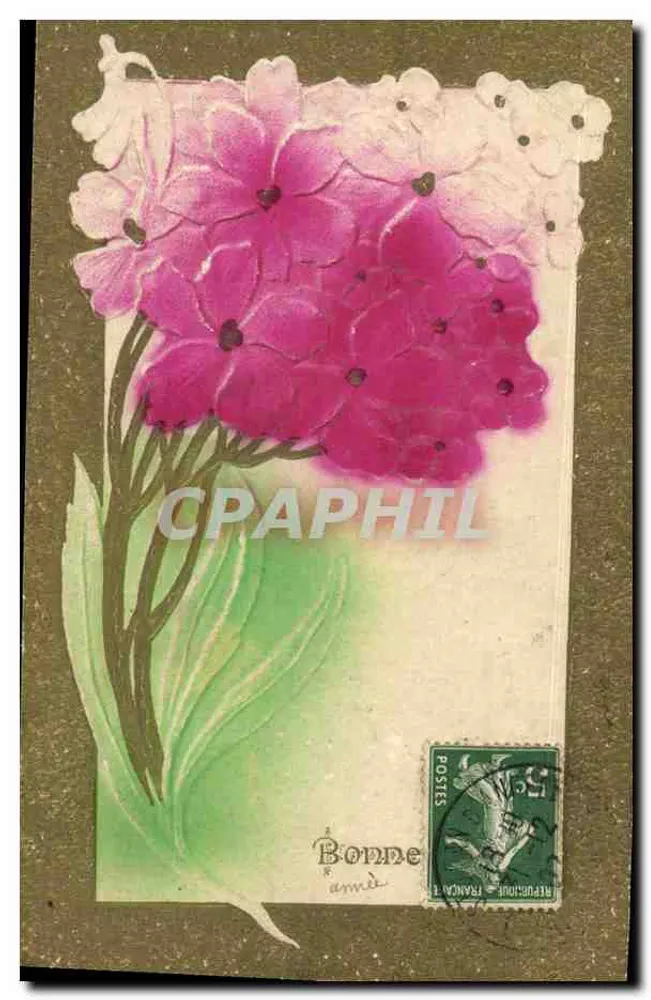 Flores rosa — cartão postal decorativo — editor não visível - Frente