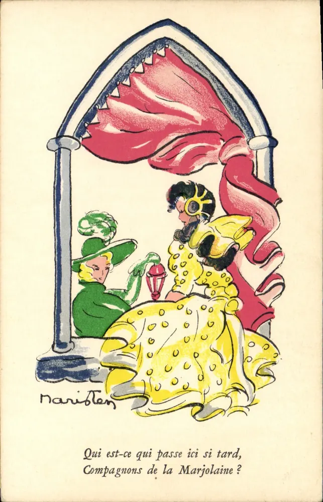 Compagnons de la Marjolaine — humoristische Illustration — Verlag Crot, Nr. 46-131 - Vorderseite
