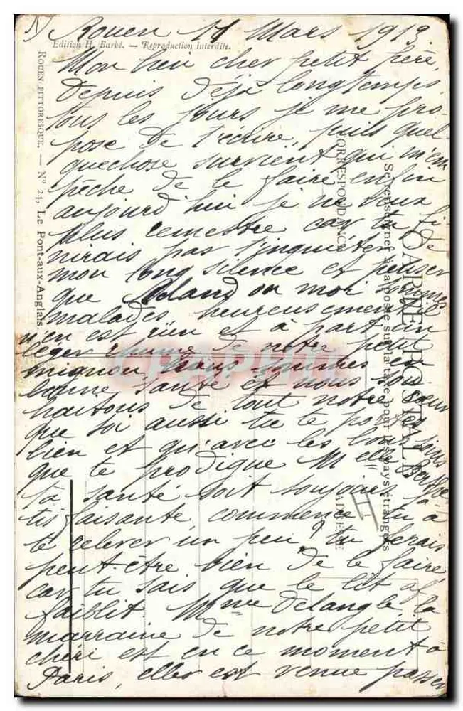Ansicht des Hafens von Jaunay — Valery Müller — Ausgabe H. Barbès, Nr. 41 - Rückseite
