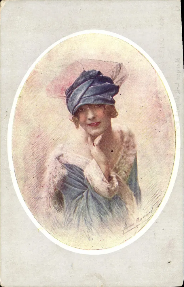 Junge Frau mit Hut — Portrait — Henri Manuel, Serie 51 - Vorderseite