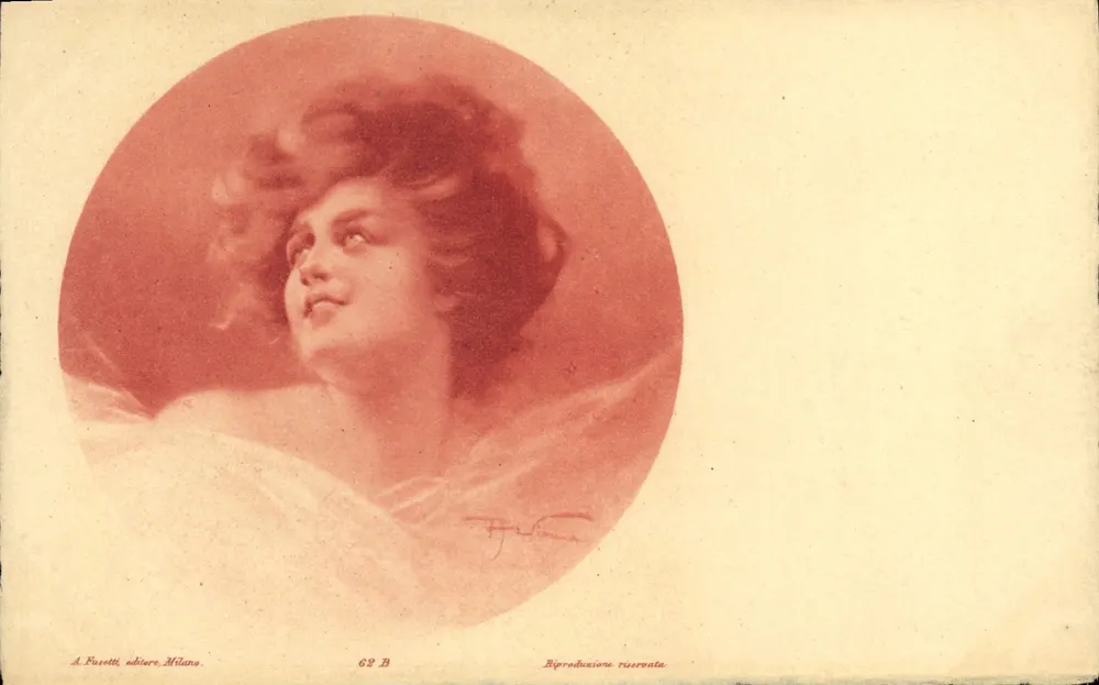 Porträt einer Frau — Verlag A. Fusetti, Mailand — Seriennummer 62 B - Vorderseite
