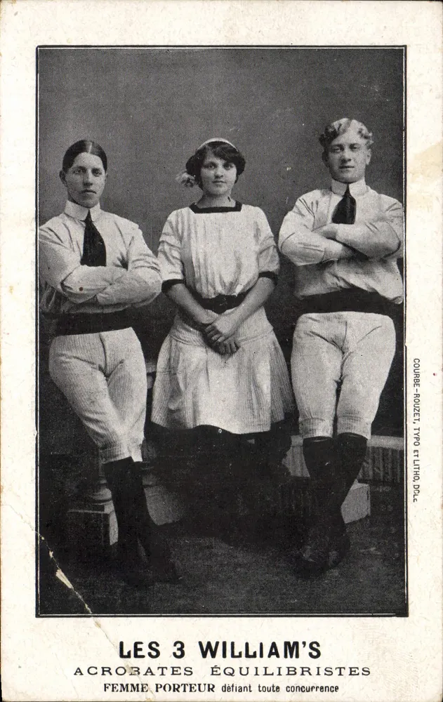 Die 3 William's — Akrobaten auf dem Seil — Courbe-Rouzet, Typo Filitho Doll - Vorderseite