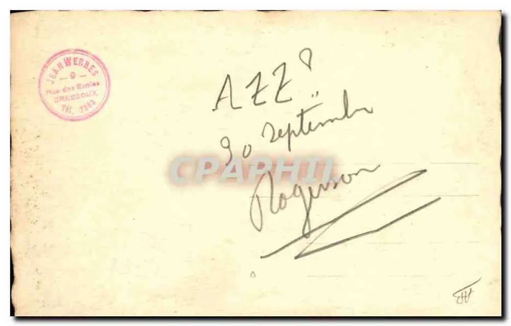 Marthe Rosen — Violinista — Carta postal assinada - Verso
