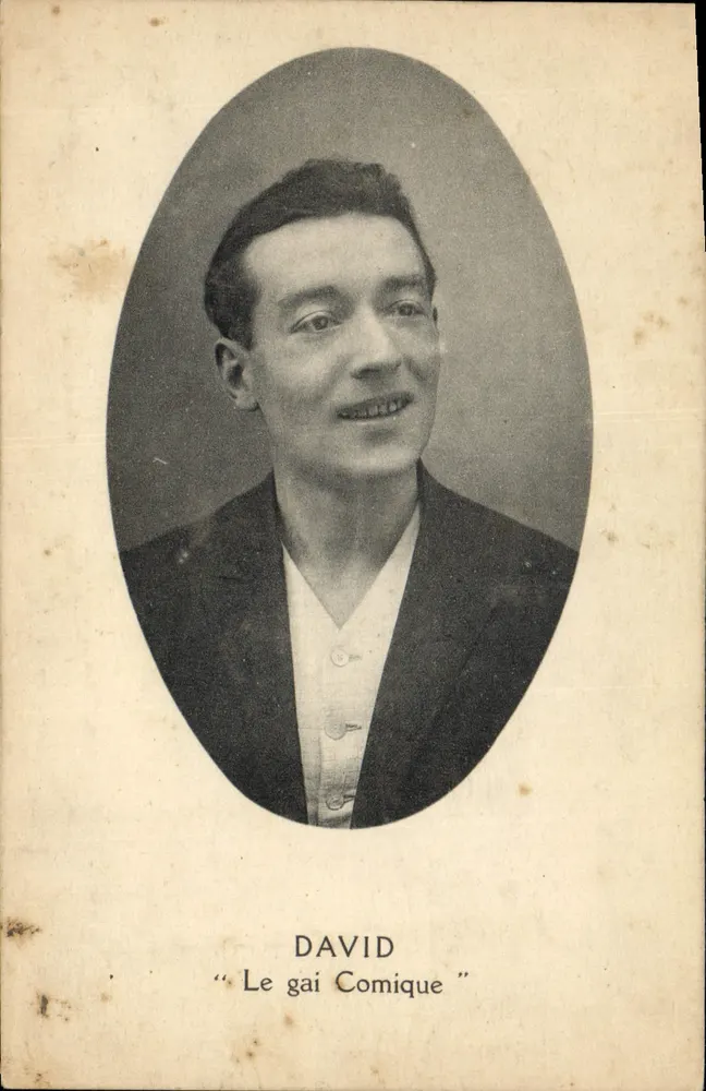 David — O Comediante Alegre — cartão postal de retrato - Frente