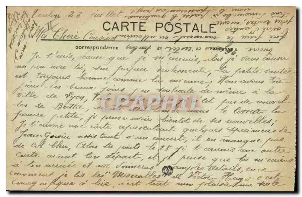 Toulon — Place d'Armes während der Musik — B. C. — Nr. 127 - Rückseite