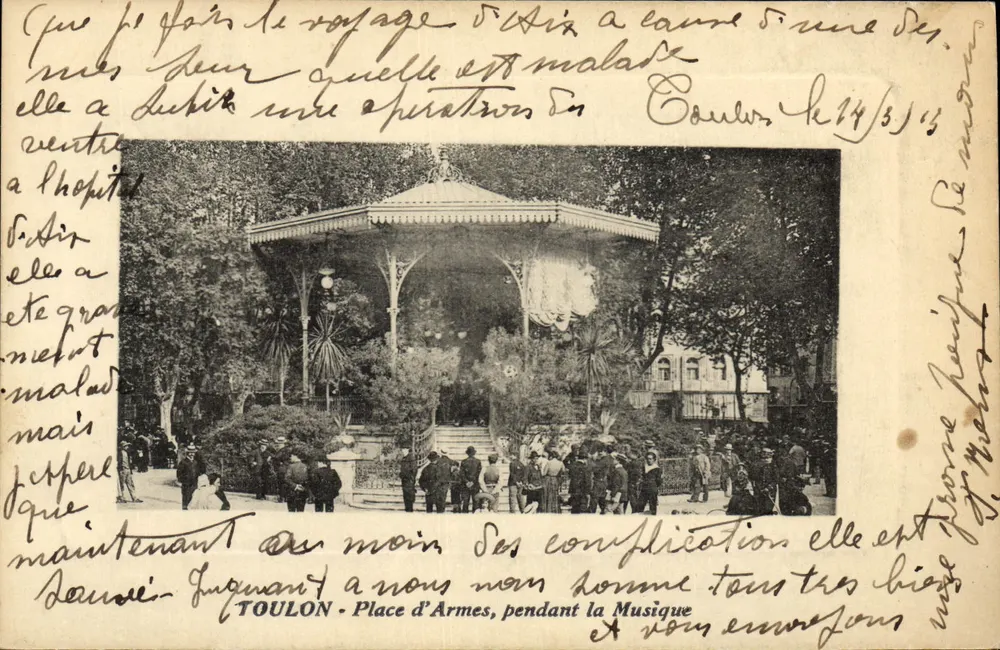 TOULON - Place d'Armes, während der Musik — Verlag nicht sichtbar - Vorderseite