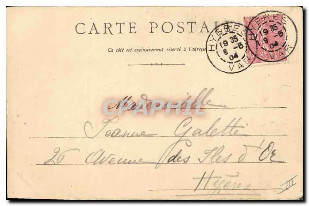 Hyères-les-Palmiers — Der Musikkiosk — Verleger: E. Callier - Rückseite